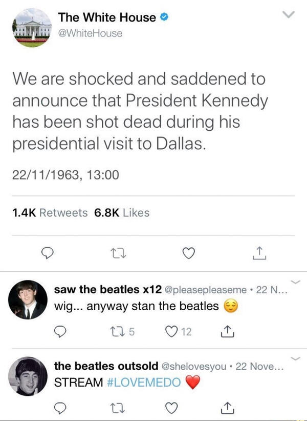this wouldn't have happened if he stanned the beatles